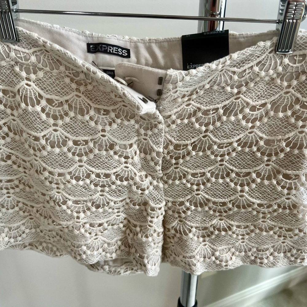 Express Ivory Lace shorts